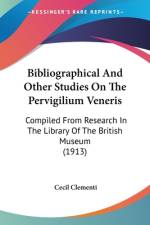 Bibliographical And Other Studies On The Pervigilium Veneris af Cecil Clementi