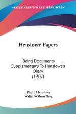 Henslowe Papers af Philip Henslowe