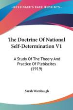 The Doctrine Of National Self-Determination V1 af Sarah Wambaugh