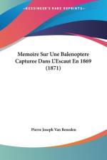 Memoire Sur Une Balenoptere Capturee Dans L'Escaut En 1869 (1871) af Pierre Joseph Van Beneden