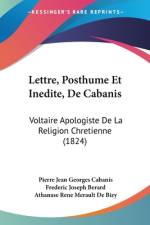 Lettre, Posthume Et Inedite, De Cabanis af Pierre Jean Georges Cabanis