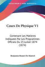 Cours De Physique V1 af Benjamin Boutet De Monvel