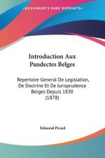 Introduction Aux Pandectes Belges af Edmond Picard