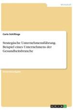 Strategische Unternehmensführung. Beispiel eines Unternehmens der Gesundheitsbranche af Carla Schillings