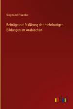 Beiträge zur Erklärung der mehrlautigen Bildungen im Arabischen af Siegmund Fraenkel