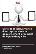 Défis de la gouvernance d'entreprise dans le gouvernement provincial de Mpumalanga SA af Hlengani Albert Baloyi