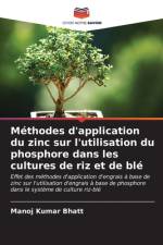 Méthodes d'application du zinc sur l'utilisation du phosphore dans les cultures de riz et de blé af Manoj Kumar Bhatt