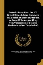 GER-FESTSCHRIFT ZUR FEIER DES af Ernst Eduard 1810-1893 Kummer