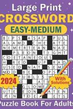 2024 Large Print Crossword Easy-Medium Puzzle Book For Adults
