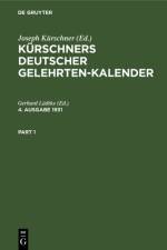 Kürschners Deutscher Gelehrten-Kalender. 4. Ausgabe 1931 af Gerhard Ludtke