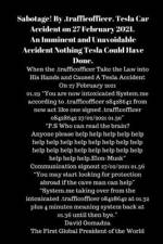 Sabotage! By .trafficofficer. Tesla Car Accident on 27 February 2021. af David Gomadza