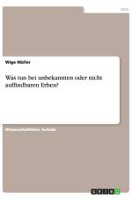 Was tun bei unbekannten oder nicht auffindbaren Erben? af Wigo Müller