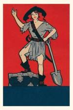 Vintage Journal Pirate Woman with Treasure and Shovel