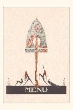 Vintage Journal Art Nouveaum Menu, Dog and Peacock