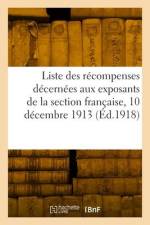 Liste des récompenses décernées aux collaborateurs et coopérateurs af Collectif