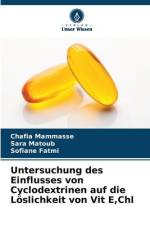 Untersuchung des Einflusses von Cyclodextrinen auf die Löslichkeit von Vit E,Chl af Chafia Mammasse