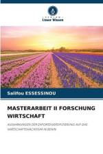 MASTERARBEIT II FORSCHUNG WIRTSCHAFT af Salifou Essessinou