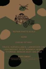 Repair Parts Scale, Truck, Surveillance, Land Rover 110, Lightweight, RFSV, W/Winch, W/Side Storage, W/Rear Seat, 4x4, MC2 af Australian Army