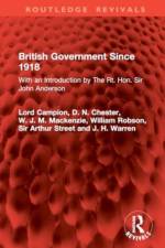 British Government Since 1918 af Lord Campion