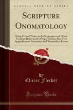 Scripture Onomatology af Eliezer Flecker