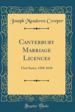 Canterbury Marriage Licences af Joseph Meadows Cowper