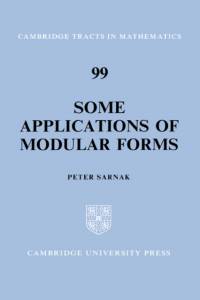 Some Applications of Modular Forms av Peter (Stanford University Sarnak