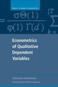 Econometrics of Qualitative Dependent Variables av Christian (CREST-INSEE Gourieroux