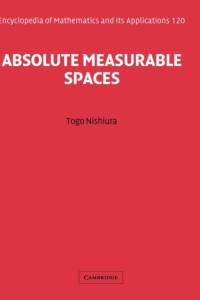 Absolute Measurable Spaces av Togo (Wayne State University Nishiura