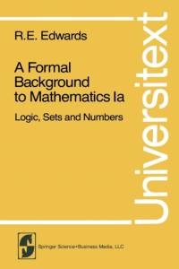 A Formal Background to Mathematics av R. E. Edwards