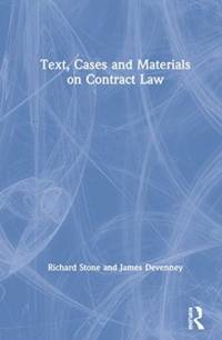 Text, Cases and Materials on Contract Law av Richard Stone