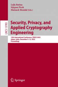 Security, Privacy, and Applied Cryptography Engineering av Lejla Batina