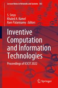 Inventive Computation and Information Technologies av S. Smys