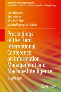 Proceedings of the Third International Conference on Information Management and Machine Intelligence av Dinesh Goyal