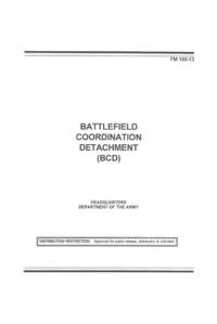 FM 100-13 Battlefield Coordination Detachment (Bcd) av Department of the Army