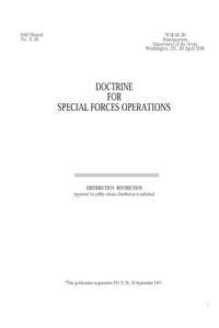 FM 31-20 Doctrine for Special Forces Operations av Department of the Army